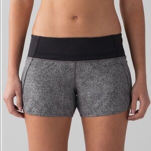 Lululemon Run Times Short Running Shorts Black & Gray